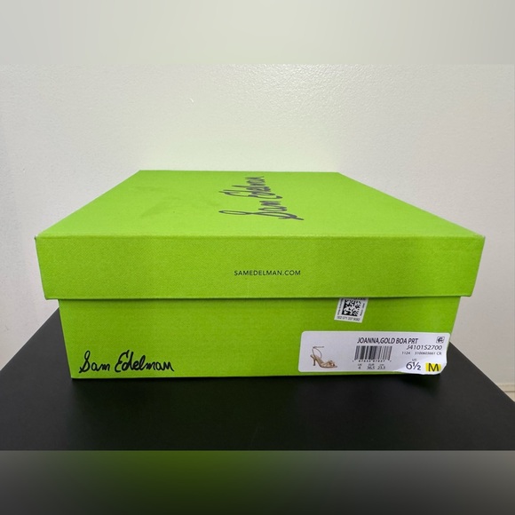 NEW IN BOX Sam Edelman Gold Heels with Floral Accent Size 6.5 Delicate - Picture 13 of 13